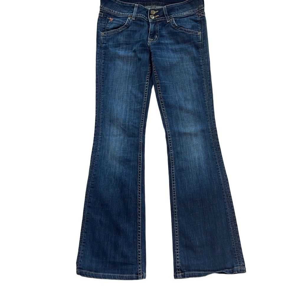 Juniors Hudson Stretch Embroidered Flap Pocket Jeans Bootcut Sz 27/ 3